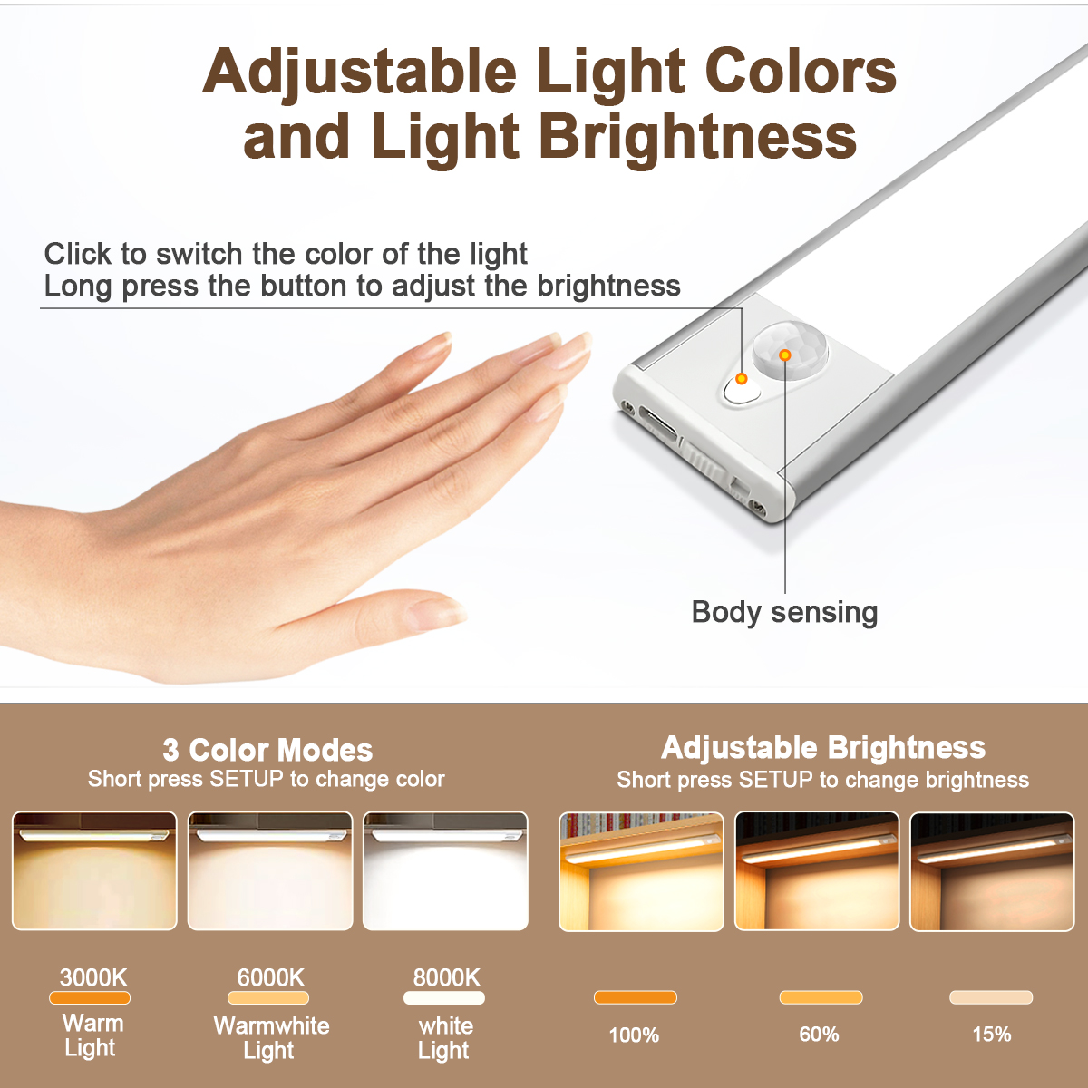 HCP251 人体感应三色橱柜灯